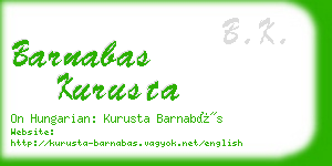 barnabas kurusta business card